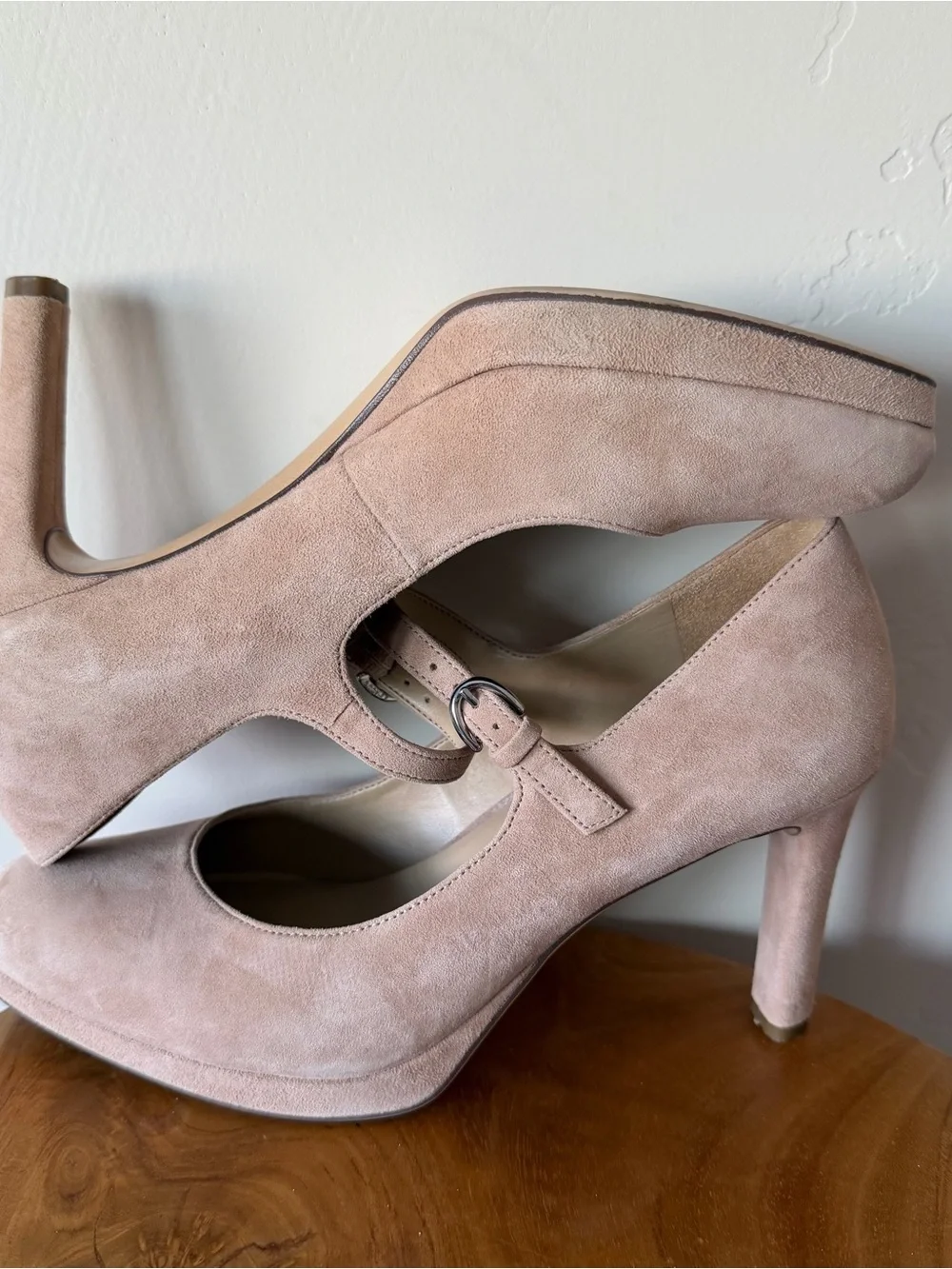 Naturalizer Talissa Womens Tan Suede Mary Jane Platform Pumps Heels 7.5 W